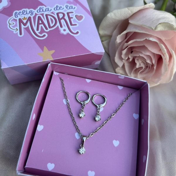 Conjunto punto luz plateado