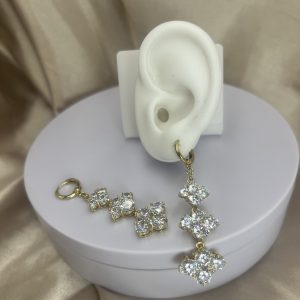 Argolla colgante piedras trebol