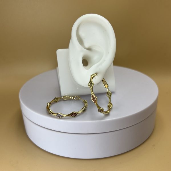 Argolla grande piedritas colores - Imagen 2