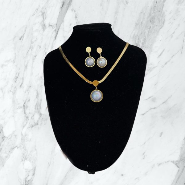 Conjunto colgante piedra tornazolada