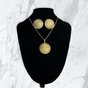 Conjunto círculo dorado diseño