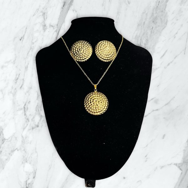 Conjunto círculo dorado diseño