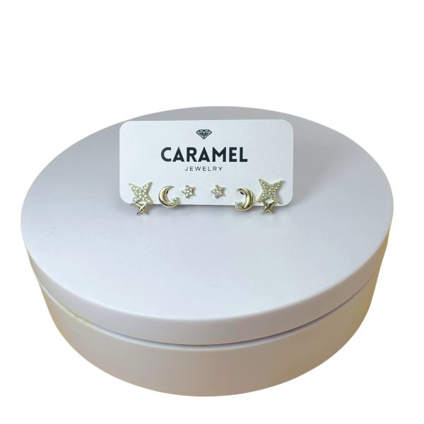 Set de aros estrellas con tapa