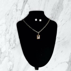 Conjunto piedra cuadrada