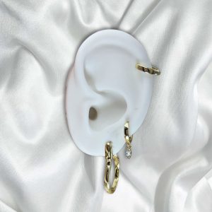 Set de argollas dorado piedra