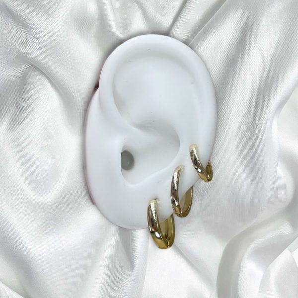 Set de aros liso dorado