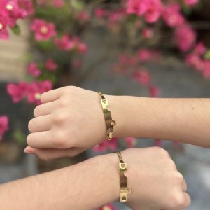 Pulsera placa en par