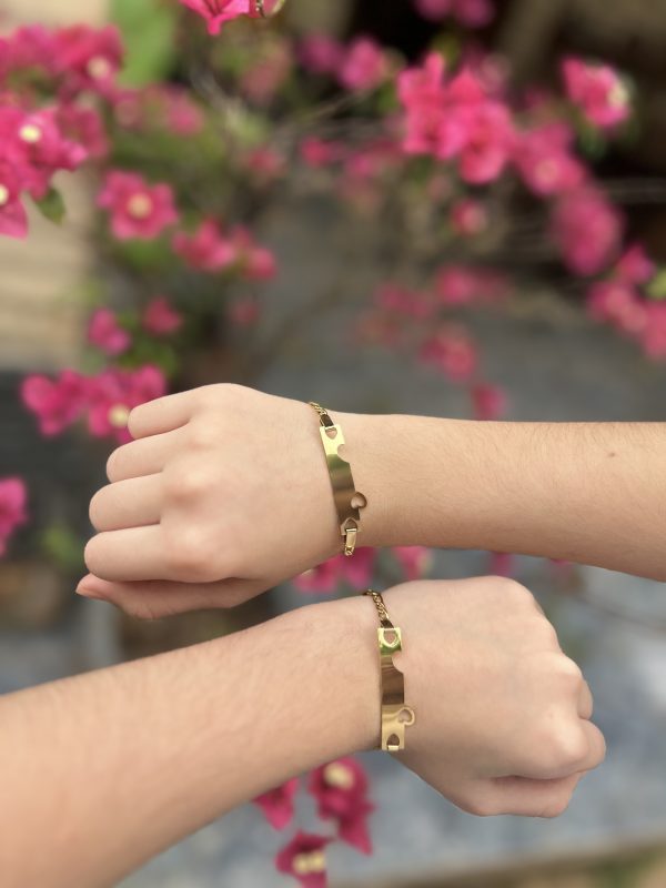 Pulsera placa en par