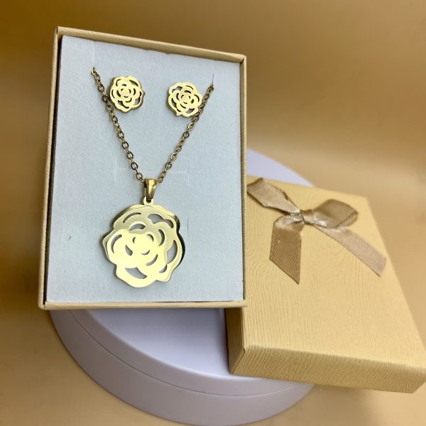 Conjunto rosa dorada