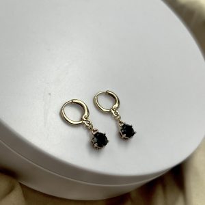 Argollita colgante piedra negra