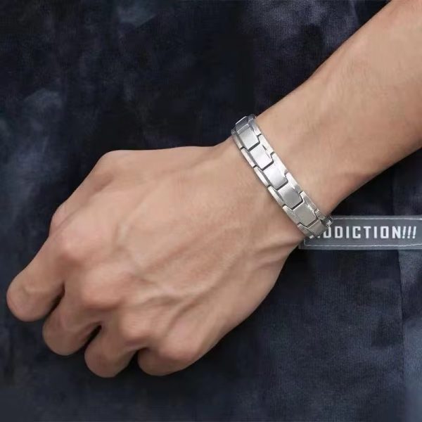 Pulsera gruesa imanes en dorado y plateado - Imagen 2