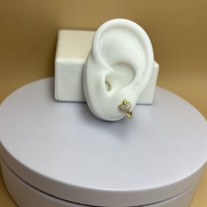 Argollita corazón piedritas