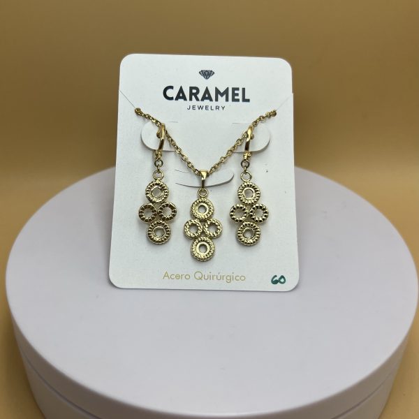 Conjunto dorado círculos