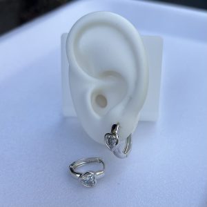 Argolla corazón piedra silver