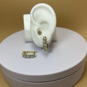 Aro plano piedras blancas