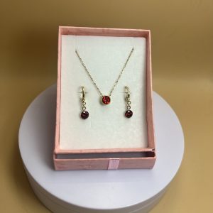 Conjunto piedra roja punto