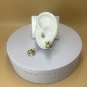 Argolla mediana dorada piedras