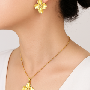 Conjunto flor dorada