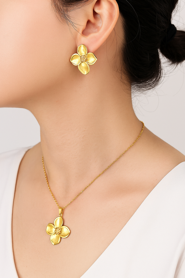 Conjunto flor dorada