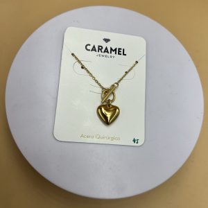 Cadena corazón dorada