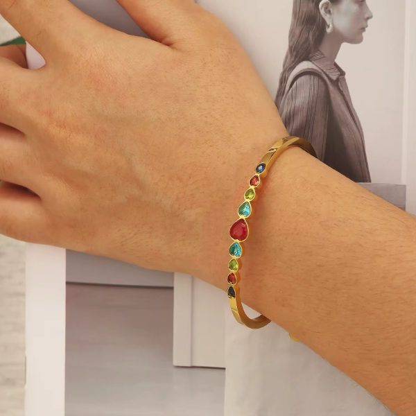 Pulsera ajustable piedras colores - Imagen 2