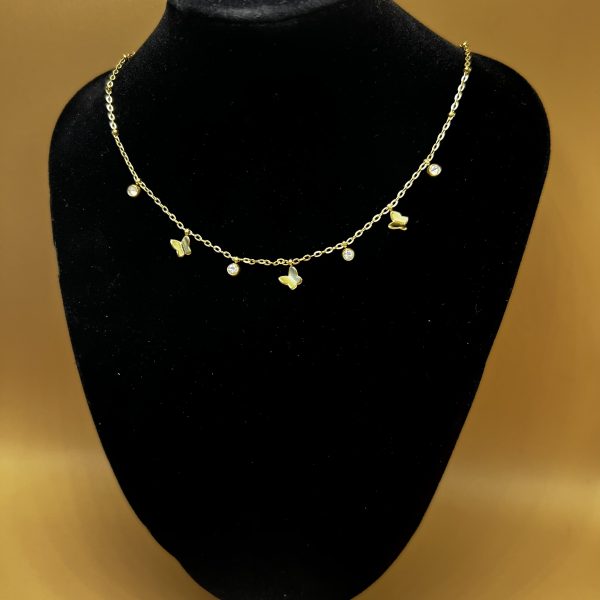 Cadena maripositas dorado