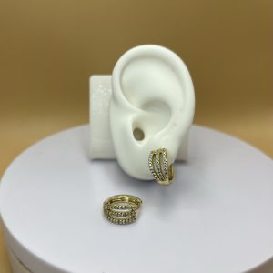 Argolla triple piedritas