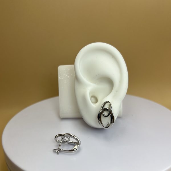 Aro alto círculos plateado