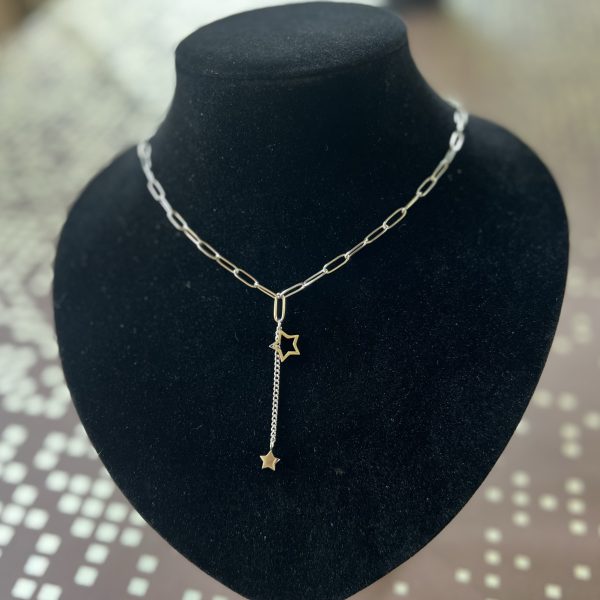 Cadena colgante estrella plateado