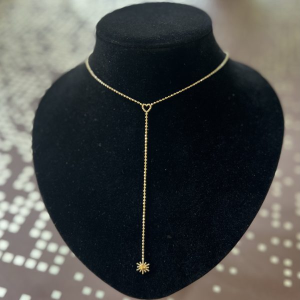 Cadena larga corazón sol