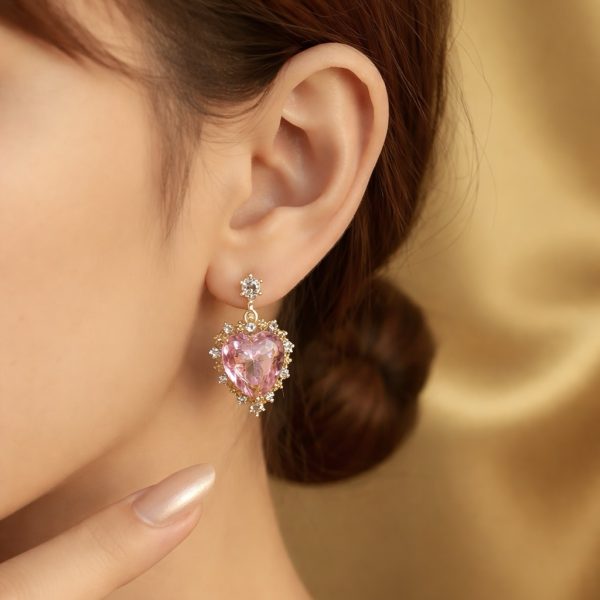 Aro colgante corazón piedras