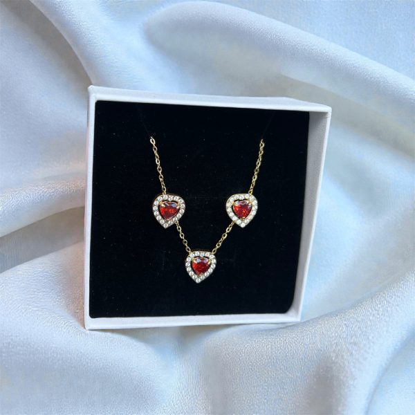 Conjunto corazones rojo