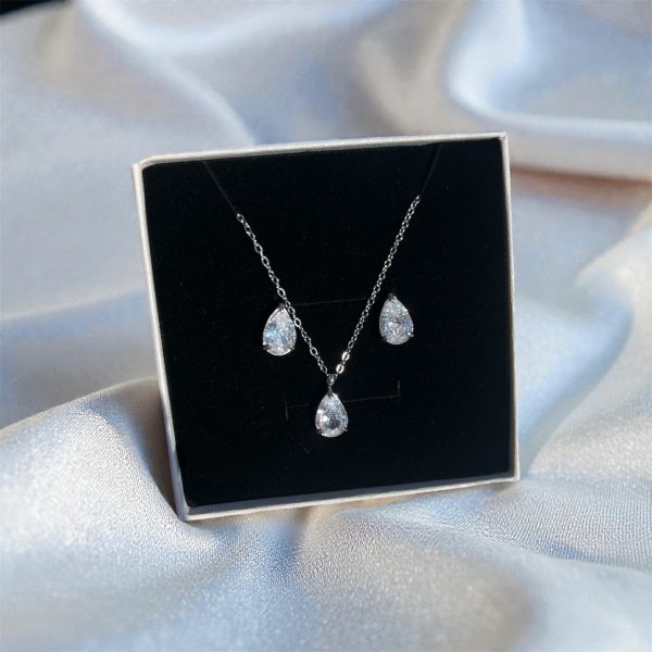 Conjunto punto luz gota plateado