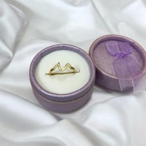 Anillo ondas piedritas #19