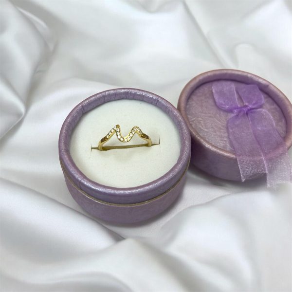 Anillo ondas piedritas #19