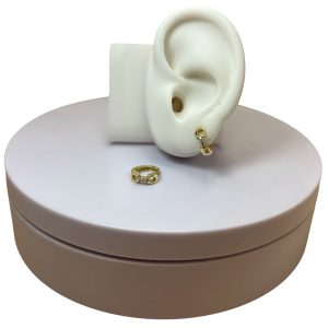 Argolla mini dorada piedritas