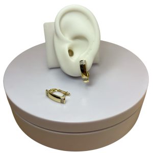 Aro alto dorado piedritas