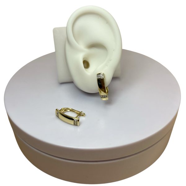 Aro alto dorado piedritas