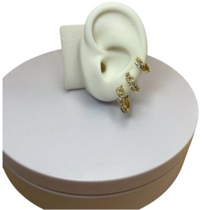 Set de argollas piedritas mariposas