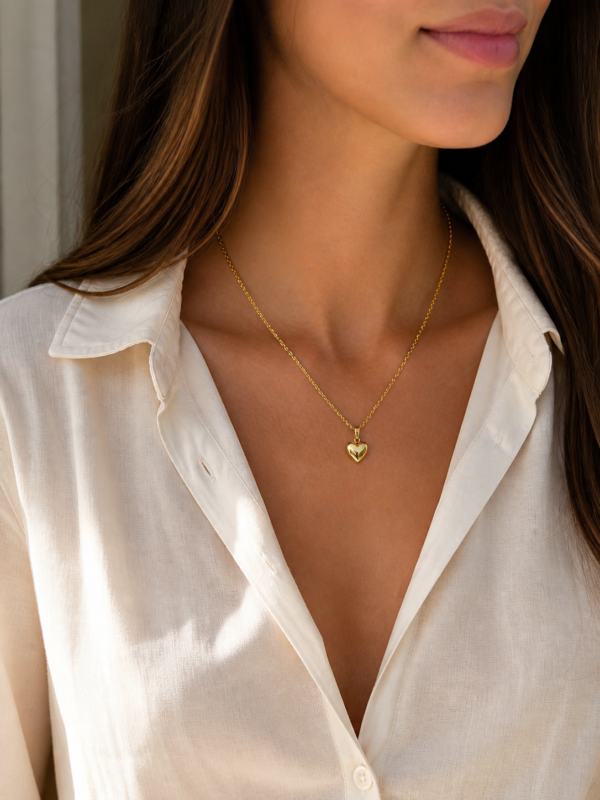 Cadena corazón dorado