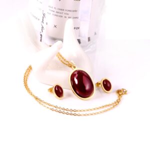 Conjunto ópalo bordo