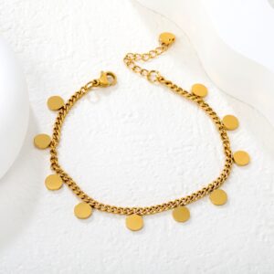 Pulsera dorada círculos