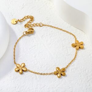 Pulsera florcitas doradas