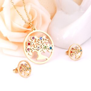 Conjunto árbol piedras colores