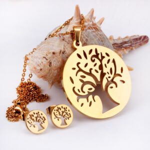 Conjunto dorado árbol de la vida