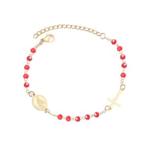 Pulsera rosario color rojo