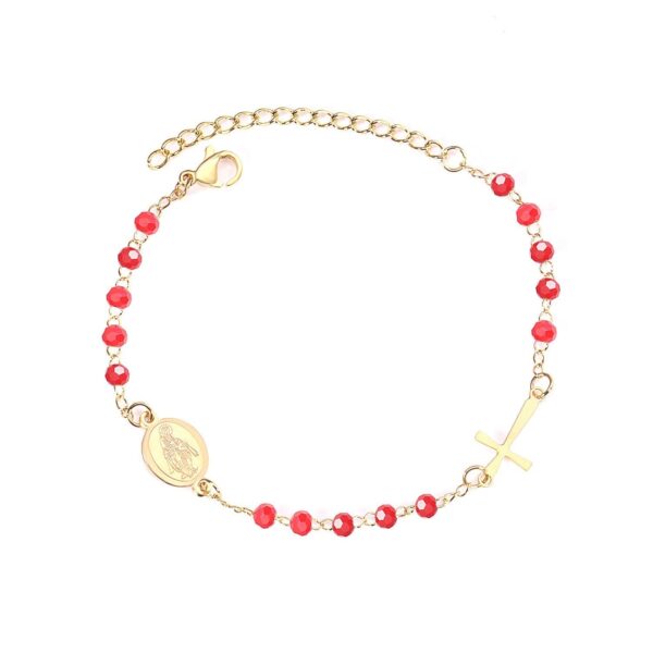 Pulsera rosario color rojo