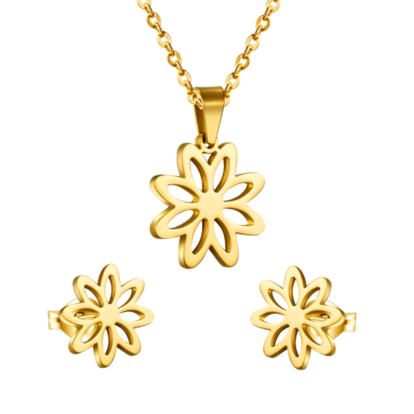 Conjunto flor dorada
