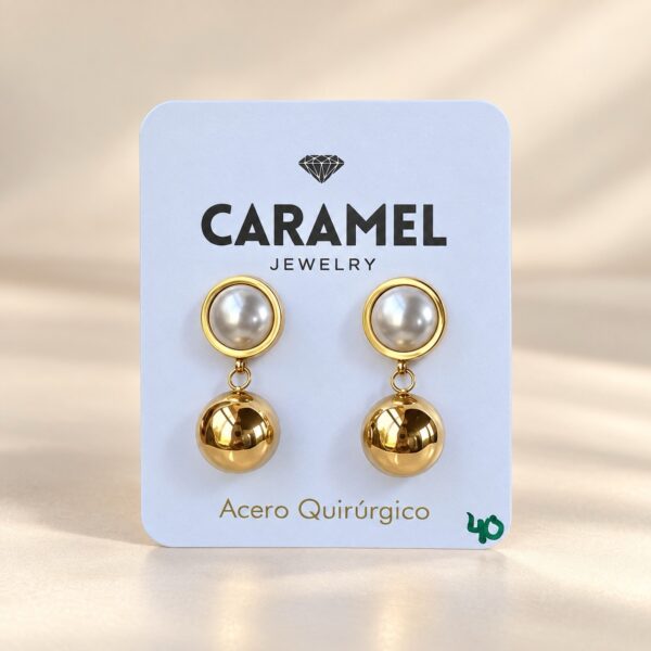 Aro colgante perla blanca